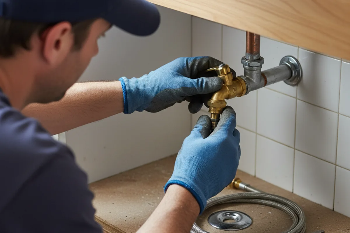 Shutoff valve and fitting work during Faucet and Fixture Repair in Neffs